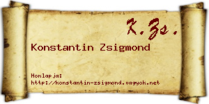 Konstantin Zsigmond névjegykártya